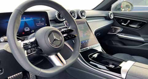Mercedes CLE steering wheel and MBUX touchscreen